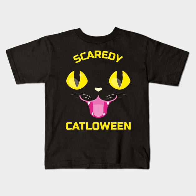 Scaredy Cat Halloween Kids T-Shirt by WPKs Design & Co